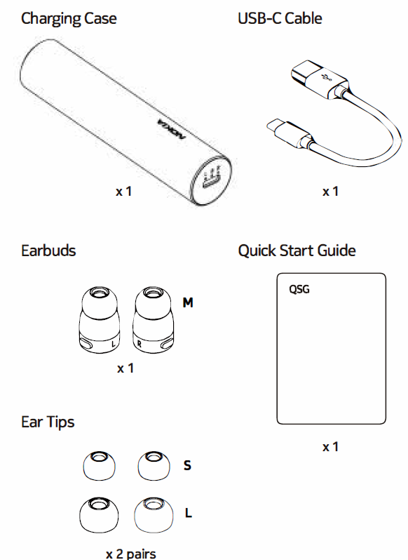 Nokia True Wireless Earbuds BH-705-What's in the box