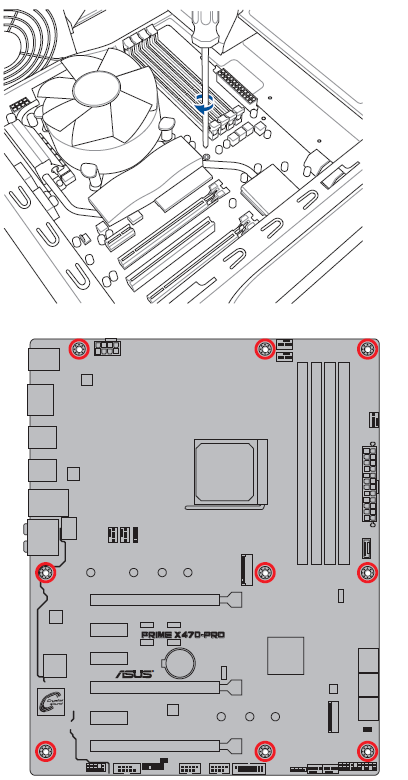 ASUS PRIME X470-PRO Motherboard-Motherboard installation C