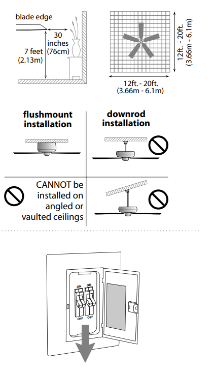 craftmade Brilliante BRC52 - 4 Light Flush Mount Ceiling Fan-installation