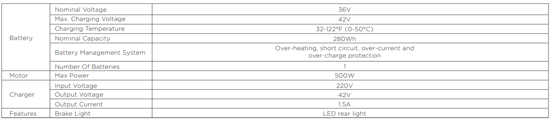 G Cycle L8 Pro Electric Scooter-spec-a