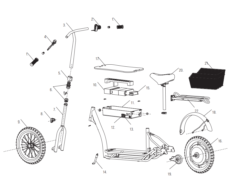 Razor EcoSmart Metro HD SUP Scooter-parts