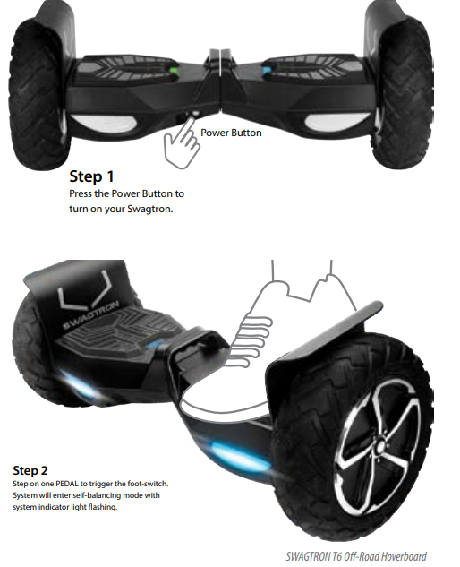 swagtron SwagBoard T6 Off-Road Hoverboard-HOW TO RIDE