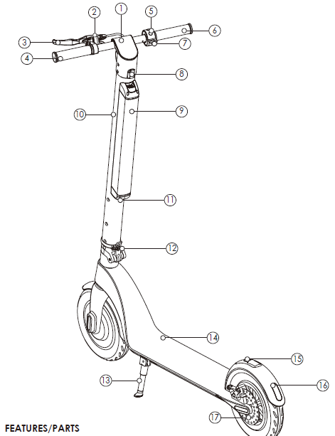 hover-1 BLACKHAWK Electric Folding Scooter BMZ-BHWK-features