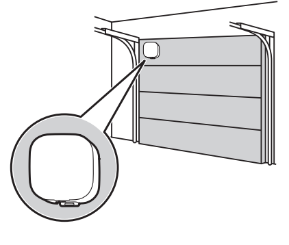 garage door. Additionally, we recommend mounting the sensor near the left or right edge of the garage door, so that the sensor is not directly above the car when the garage door is open.