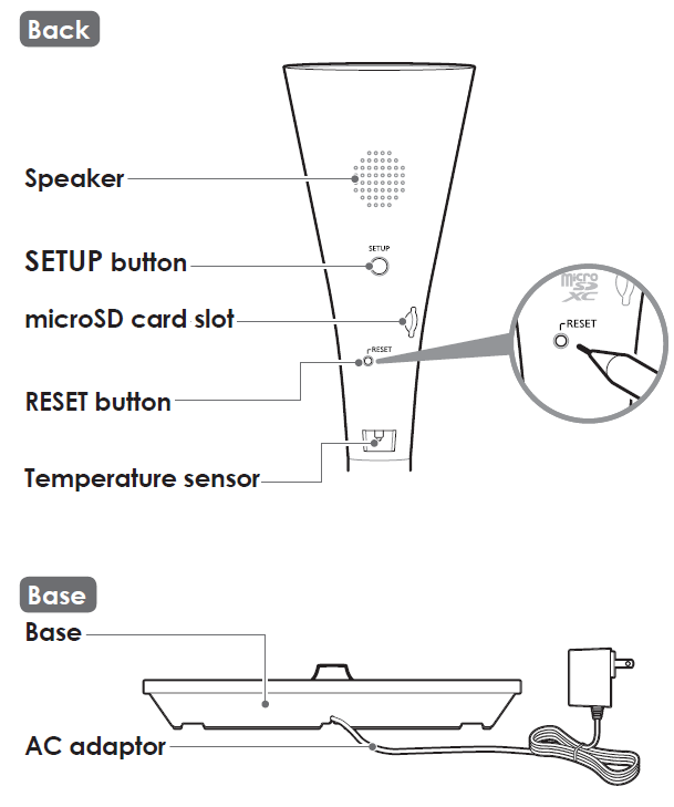 Panasonic Home Monitoring Camera with Ambient Light Floor KX-HNC850-Back
