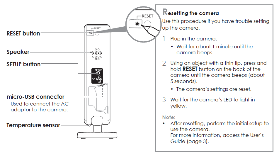 Panasonic Home Monitoring Camera KX-HNC815C-Back