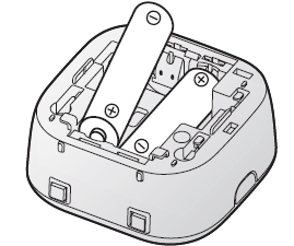 Panasonic Motion Sensor KX-HNS102-Inserting the batteries B