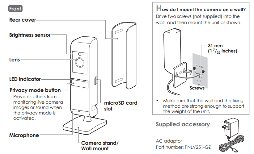 Panasonic Home Monitoring Shelf Camera KX-HNC810-product-a