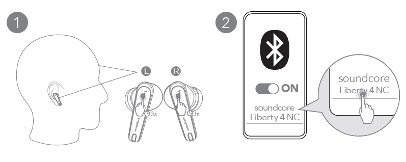 Soundcore Liberty 4 NC True-Wireless Earbuds-DUAL CONNECTIONS A