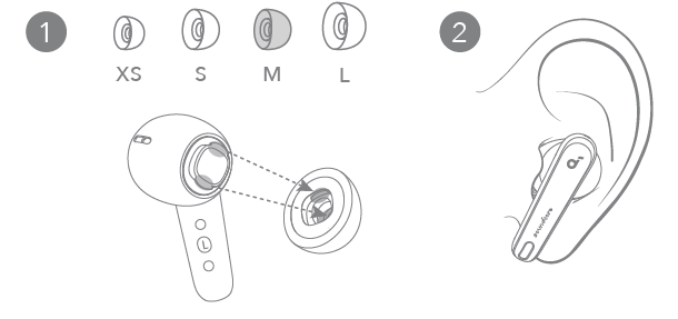 Soundcore Liberty 4 NC True-Wireless Earbuds-WEARING