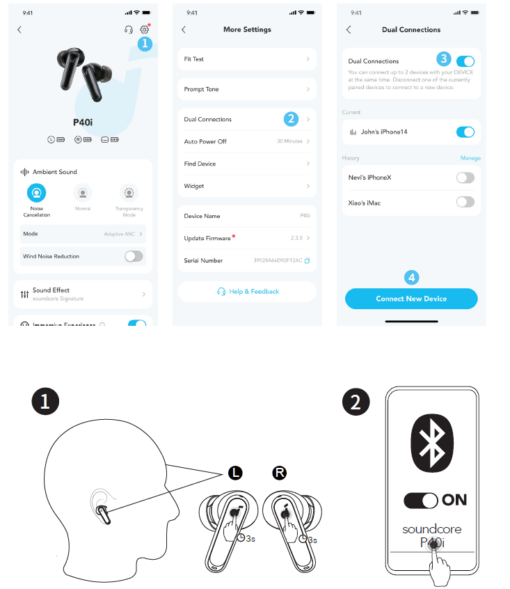 Soundcore H30i Wireless On-Ear Headphones-DUAL CONNECTIONS