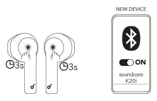 Soundcore K20i Wireless Earbuds-MANUAL PAIRING
