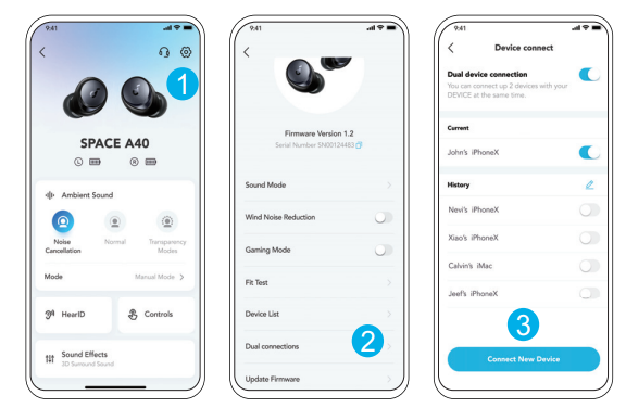soundcore Space A40 Wireless Earbuds-MULTIPOINT CONNECTION-a