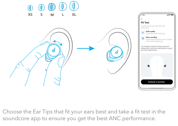 soundcore Space A40 Wireless Earbuds-wearing