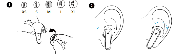 Soundcore P41i Adaptive Noise Cancelling Earbud.s-WEARING