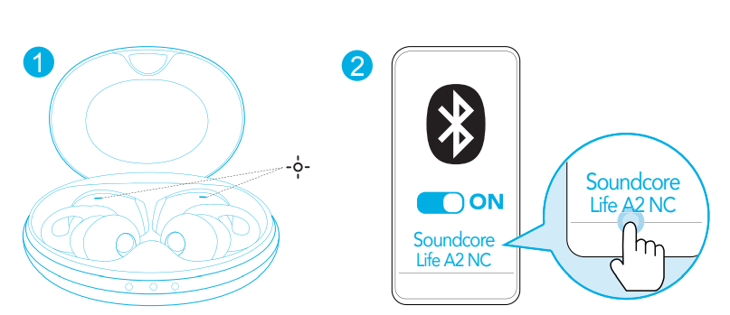 soundcore Life A2 NC Wireless Earbuds-Bluetooth Pairing