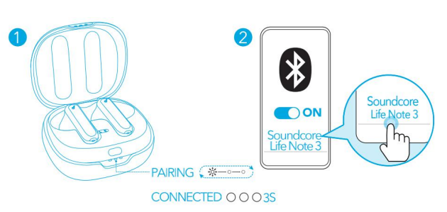 soundcore Life Note 3 Wireless Earbuds-Bluetooth Pairing