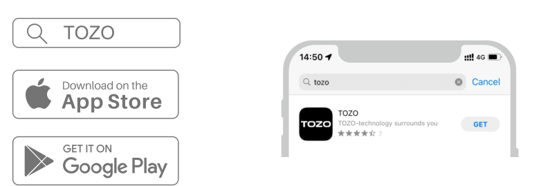 Tozo NC7 Crystal Buds-TOZO APP pairing A