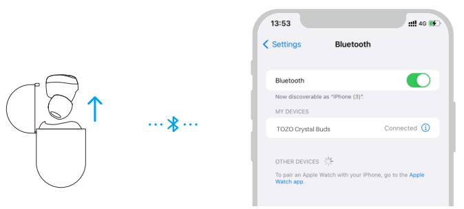 Tozo NC7 Crystal Buds-TOZO APP pairing B