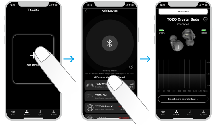 Tozo NC7 Crystal Buds-TOZO APP pairing C