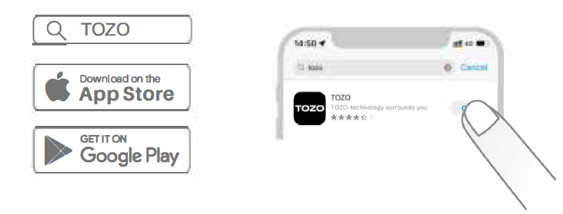 Tozo A1 True Wireless Stereo Earbuds-TOZO APP pairing A
