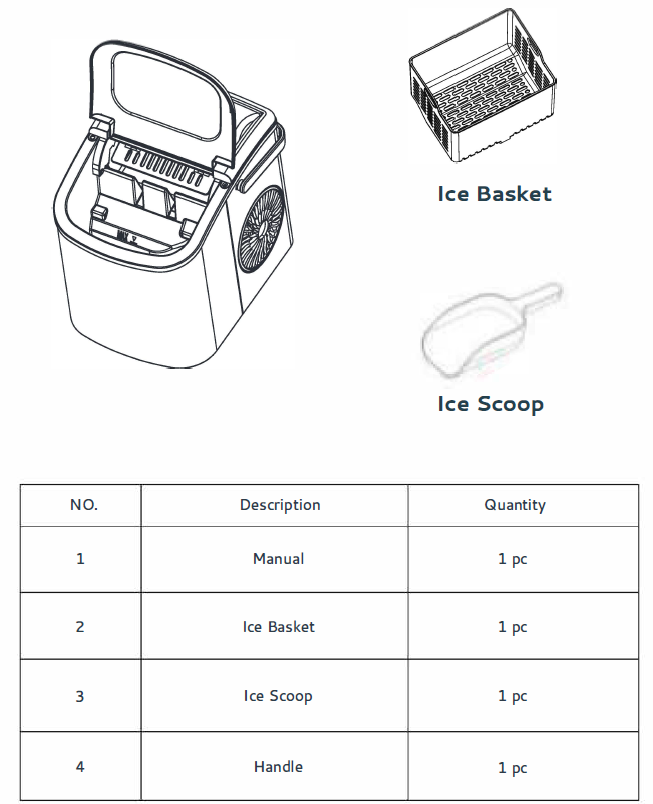 Euhomy Ice Maker IM-06D-ADDITIONAL ACCESSORIES