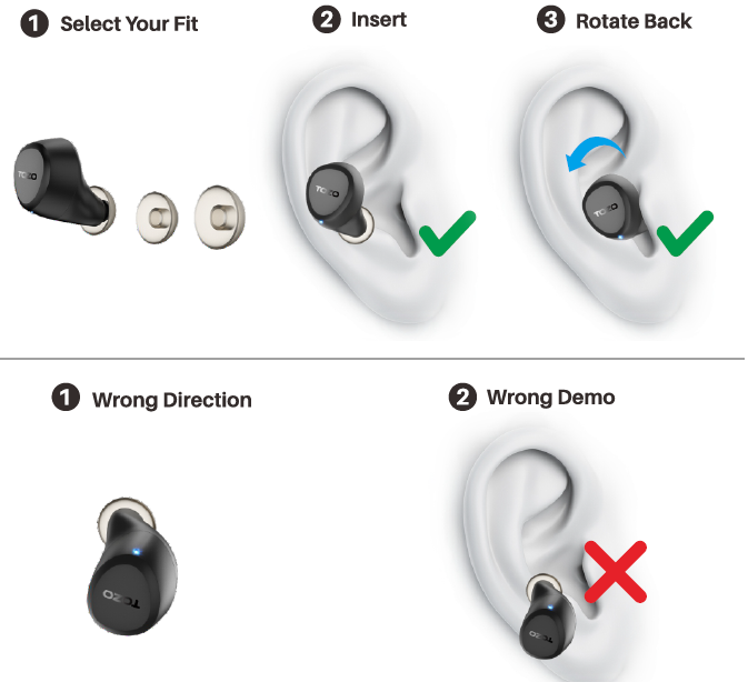 TOZO A1 Stereo Earbuds-wearing