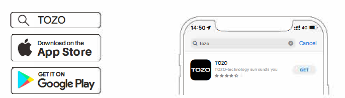 Tozo PE-1 Portable Wireless Sports Speaker-TOZO APP pairing A