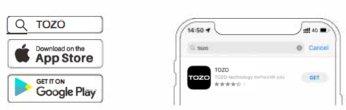 Tozo O2 Open Ear Headphones-TOZO APP pairing A