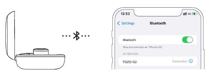 Tozo O2 Open Ear Headphones-TOZO APP pairing B