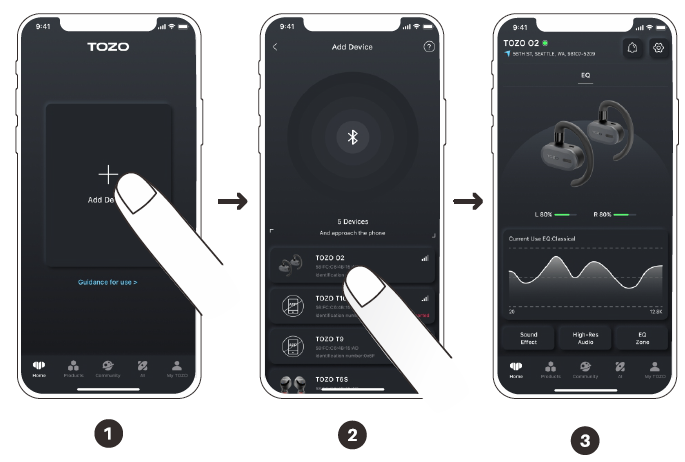 Tozo O2 Open Ear Headphones-TOZO APP pairing C