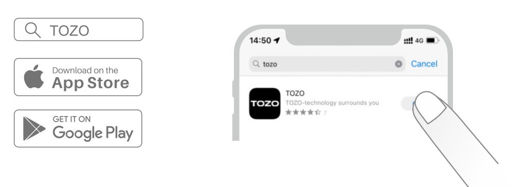 Tozo T12 Stereo Earbuds-TOZO App A