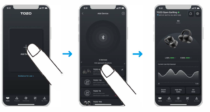 Tozo Open Ear Earbuds-TOZO App Pairing C