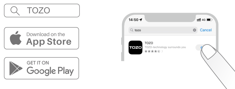 TOZO T6 Stereo Earbuds-TOZO APP pairing A