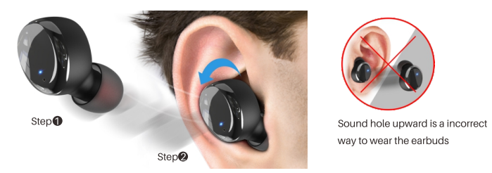 TOZO T6 Stereo Earbuds-Wearing steps
