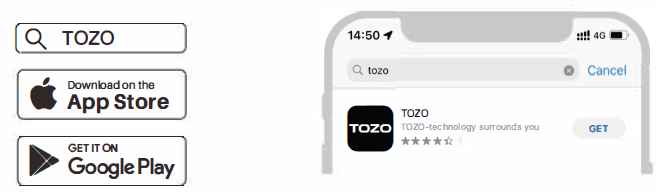 TOZO HT2 Adaptive Hybrid Headphones-TOZO APP Pairing A