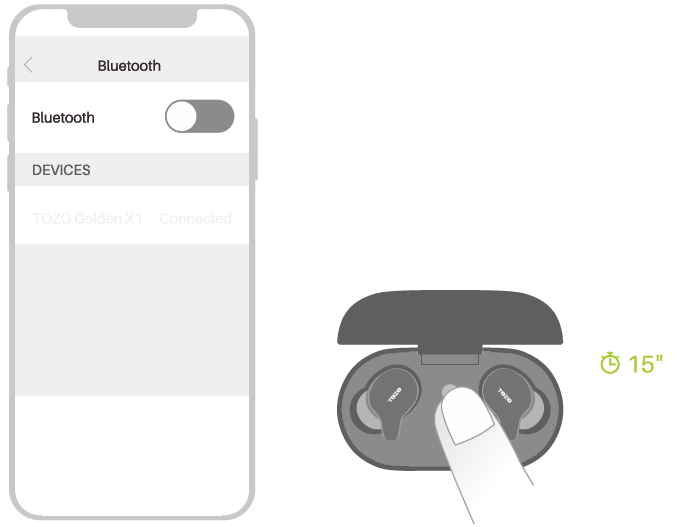 tozo HA1 Wireless Headphones-reset