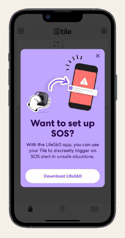 Life360 Tile Bluetooth Tracker-SOS set up