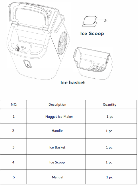 Euhomy Portable Nugget Ice Maker IM-12S-ADDITIONAL ACCESSORIES