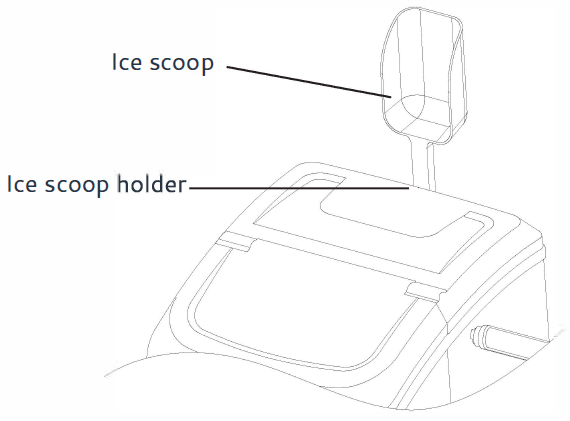 Euhomy Portable Nugget Ice Maker IM-12S-ICE SCOOP POSITION