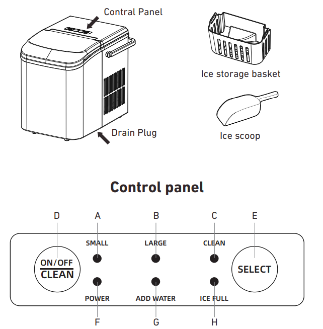 outlook EAM-IM001-PP-GN Countertop Ice Maker-product-a
