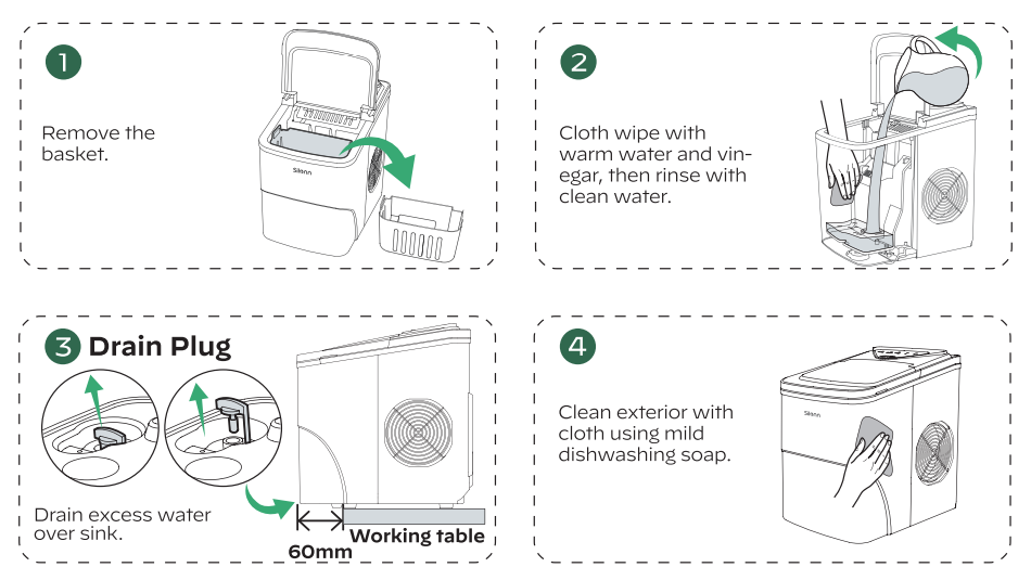 silonn Portable Automatic Ice Maker-cleaning