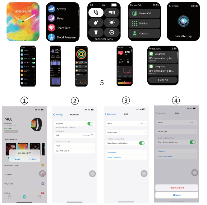 P58 SMART WATCH-Smart Watch functions