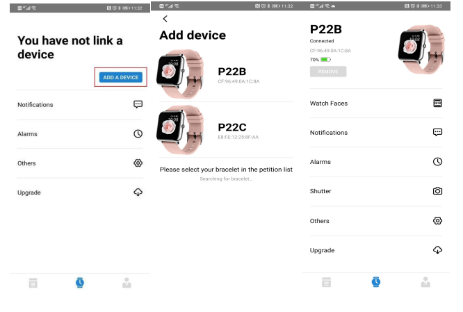 popglory P22 Smart Watch -connect