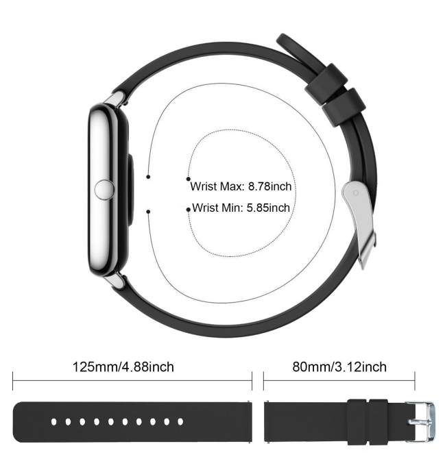 popglory P22 Smart Watch -length of the watch