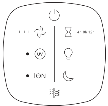 breville 360° Light Protect Air Purifier BAP007-control pannel