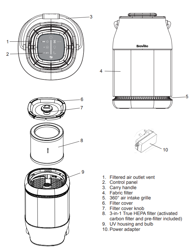breville 360° Light Protect Air Purifier BAP007-product-a