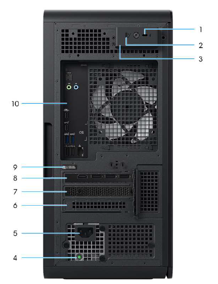 Alienware Aurora ACT1250 Gaming PC-Back