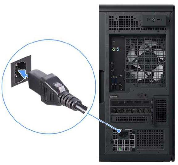 Alienware Aurora ACT1250 Gaming PC-Connecting the power cable