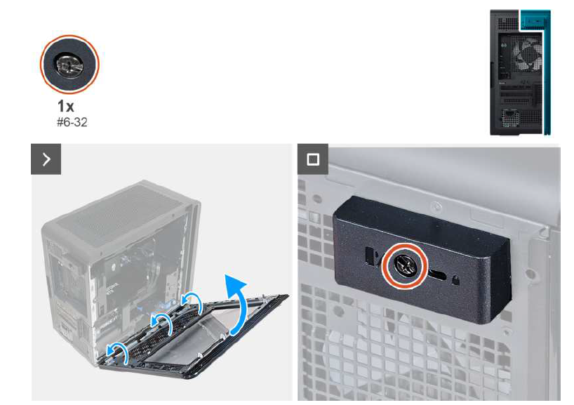 Alienware Aurora ACT1250 Gaming PC-Installing the left-side cover